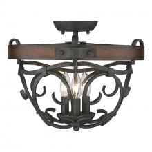  1821-3SF BI - Madera BI 3 Light Semi-Flush in Black Iron